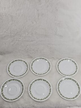 Lot Of 6 Vintage Corelle Corning Crazy Daisy Spring Blossom Saucers